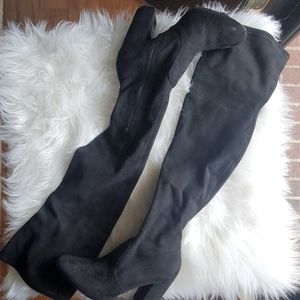 Over the knee suede boots
